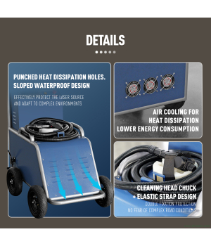 300W Off-Road Pulse Laser Cleaning Machine for Outdoor Field Rust Oil Painting Removal